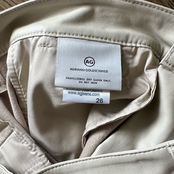 Adriano Goldschmied Faux Leather Pants, Size 26 - Luxe Beige - Picture 6 of 9
